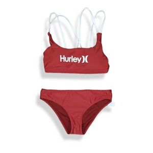 Hurley New Women's Sz Large Bikini 2 Pc Swimsuit Logo NWT
